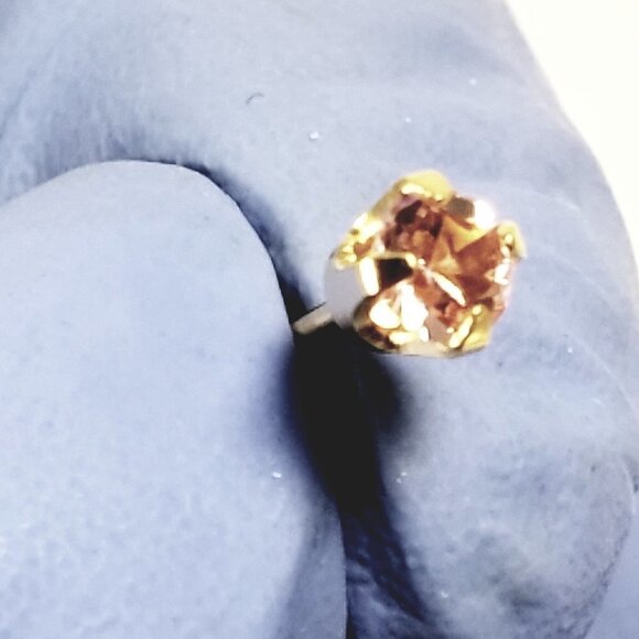 Swarovski Crystal Element - Gold Overlay Pink Stone "Tiny" Stud Earrings - Picture 12 of 12